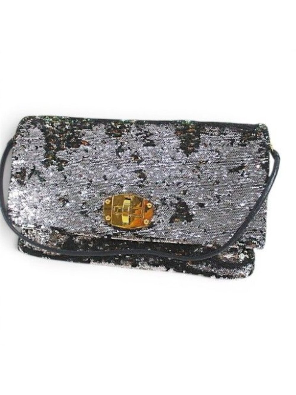 Miu Miu Miu Shoulder Bag Multicolor Sequin Leather Gold